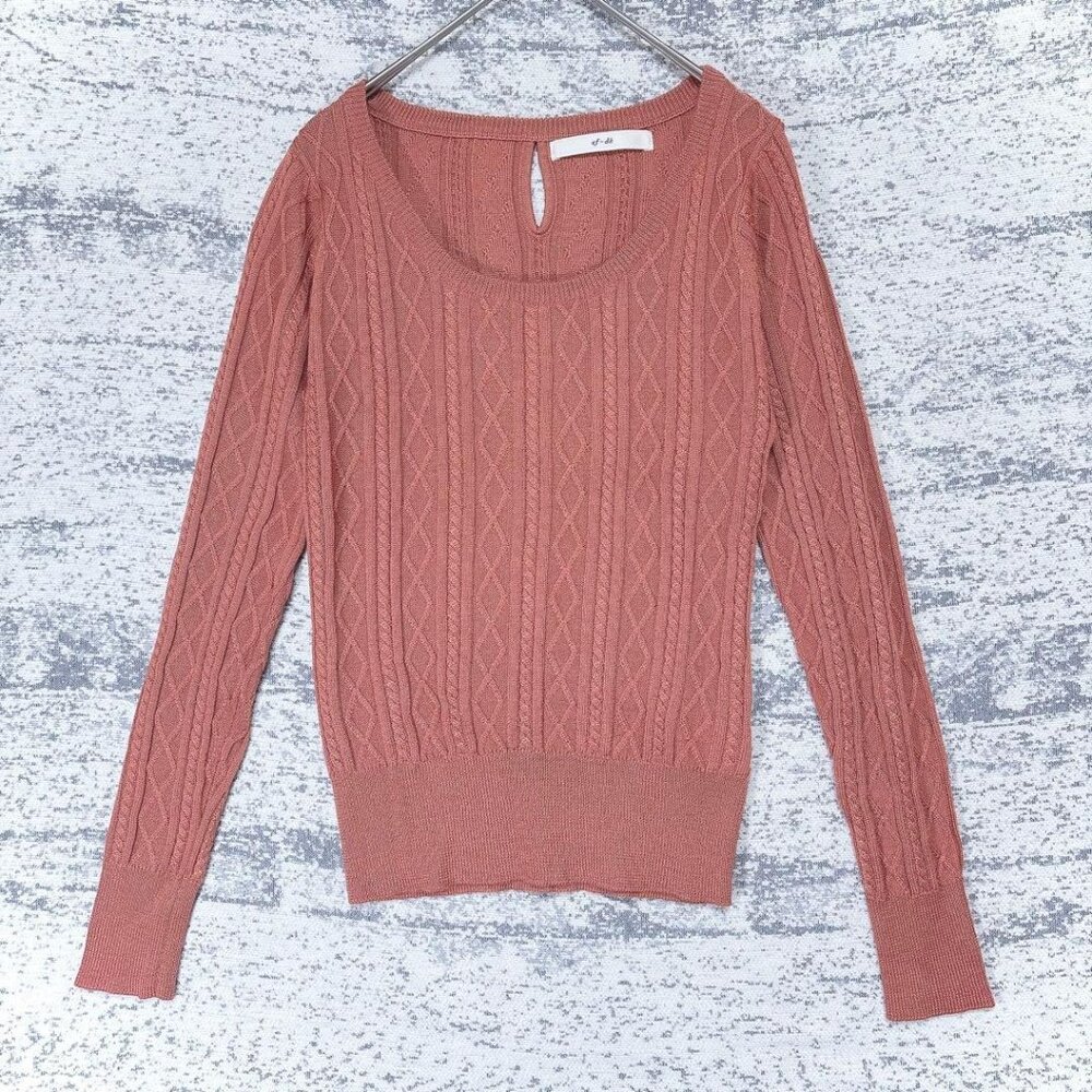 Sharre Pink Crew Neck Knit Sweater Long Sleeve